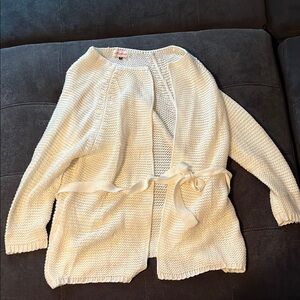Alythea Cream Cardigan with Long Sleeves and Chunky Knit